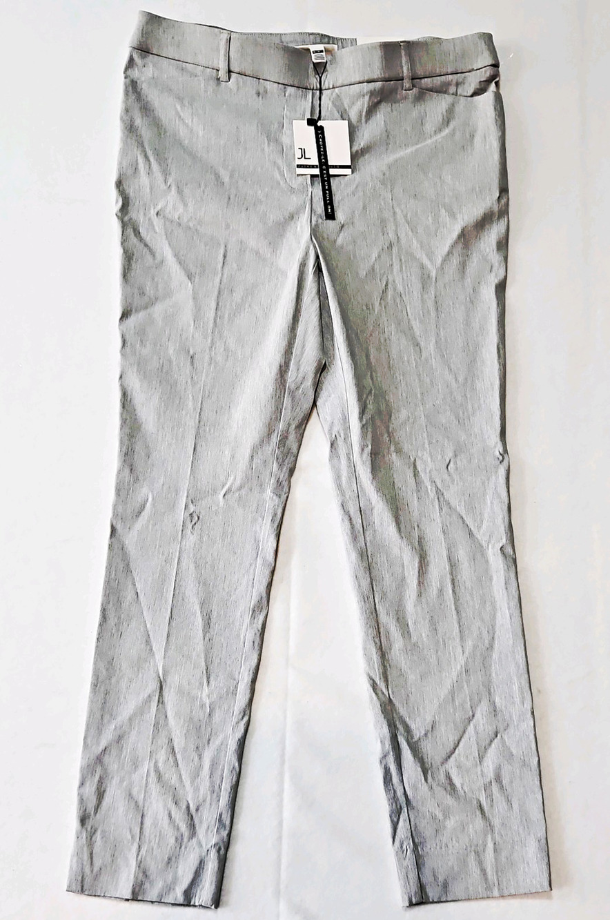 NWT Jules & Leopold Women’s Gray Ponte Dress Pants Slim Mid Rise Stretch 32x27 M